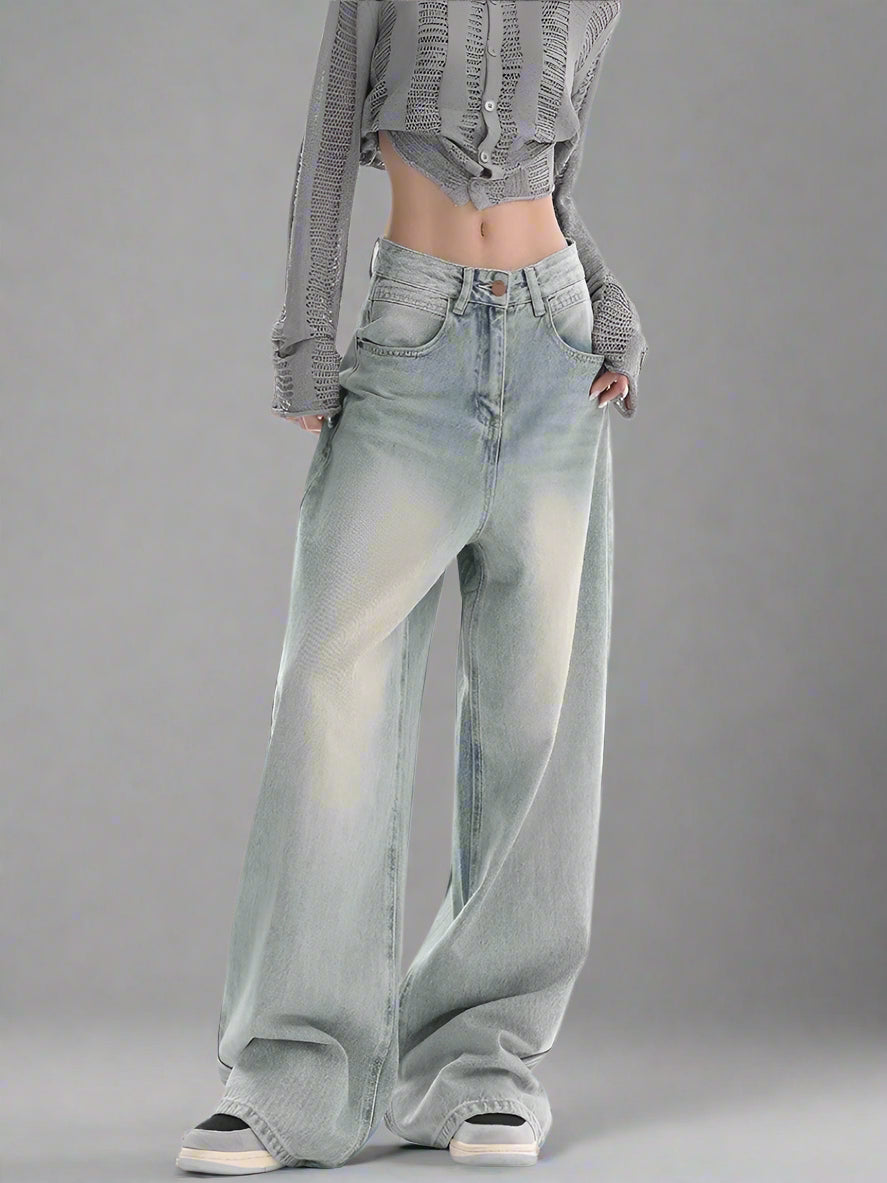 Retro Baggy Straight-Cut Jeans - RUN THE STREETS COLLABORATIVE