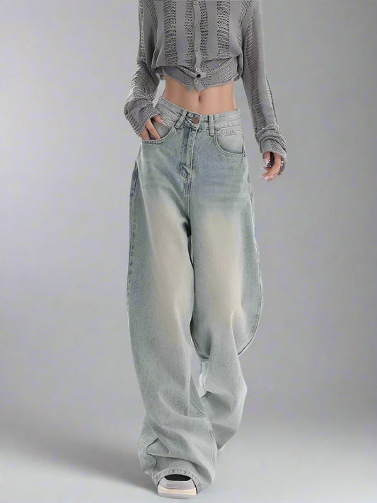 Retro Baggy Straight-Cut Jeans - RUN THE STREETS COLLABORATIVE