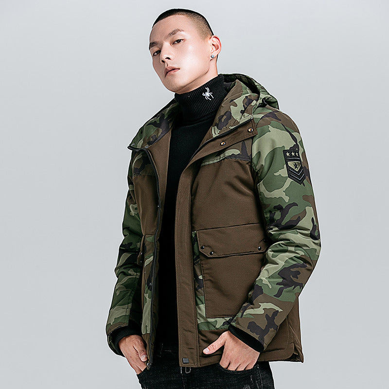 Hooded Puffer Camo Jacket - RUN THE STREETS COLLABORATIVE