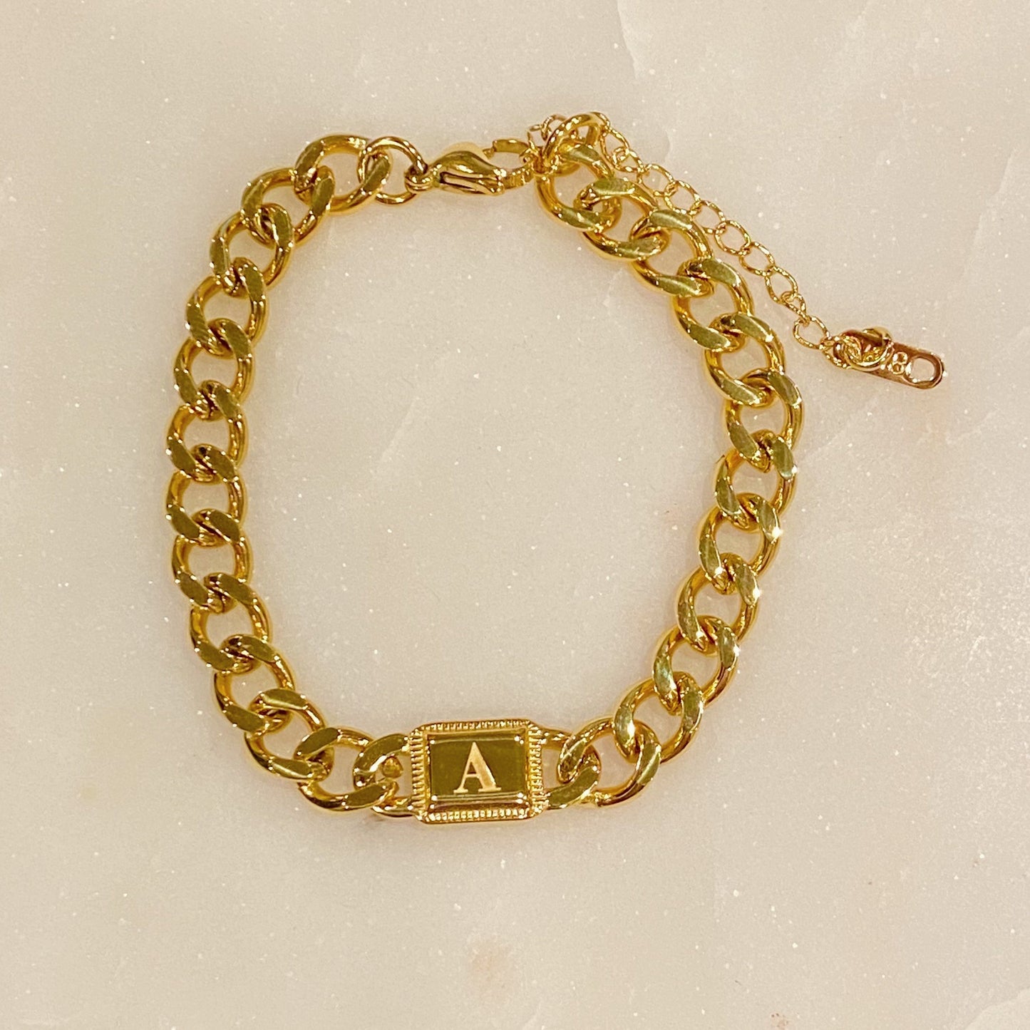 Uptown Cuban Chain Initial Bracelet - RUN THE STREETS COLLABORATIVE
