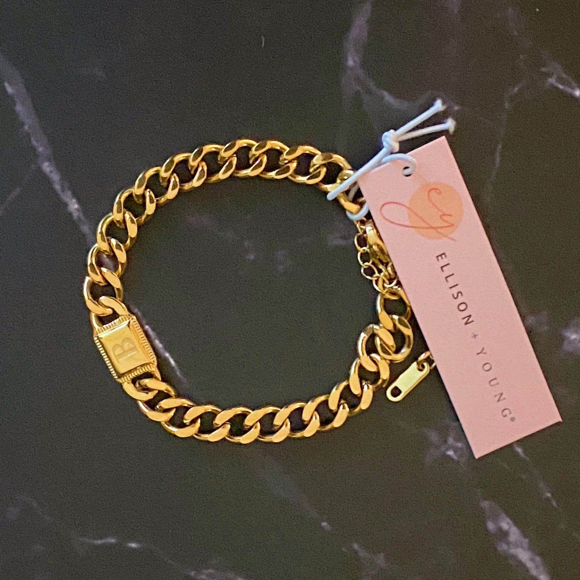 Uptown Cuban Chain Initial Bracelet - RUN THE STREETS COLLABORATIVE