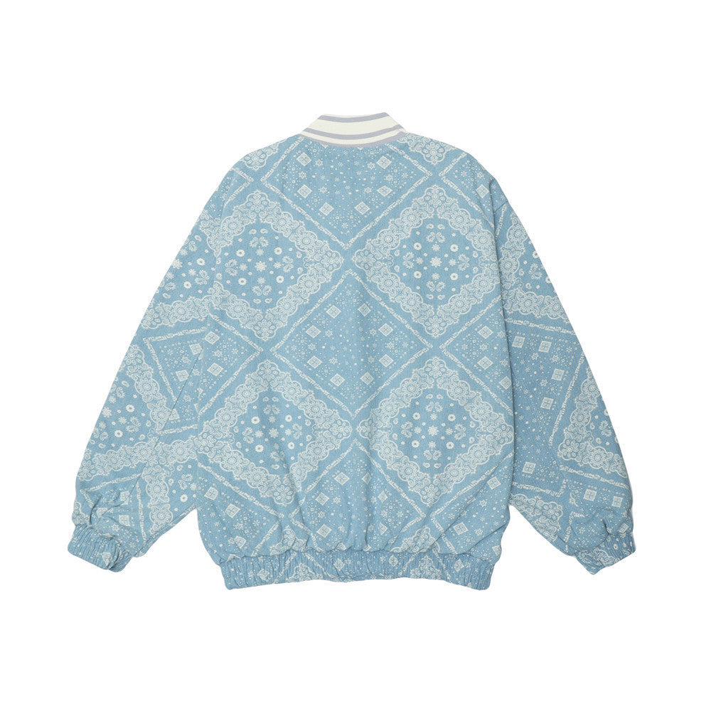 Bandana Denim Varsity Jacket