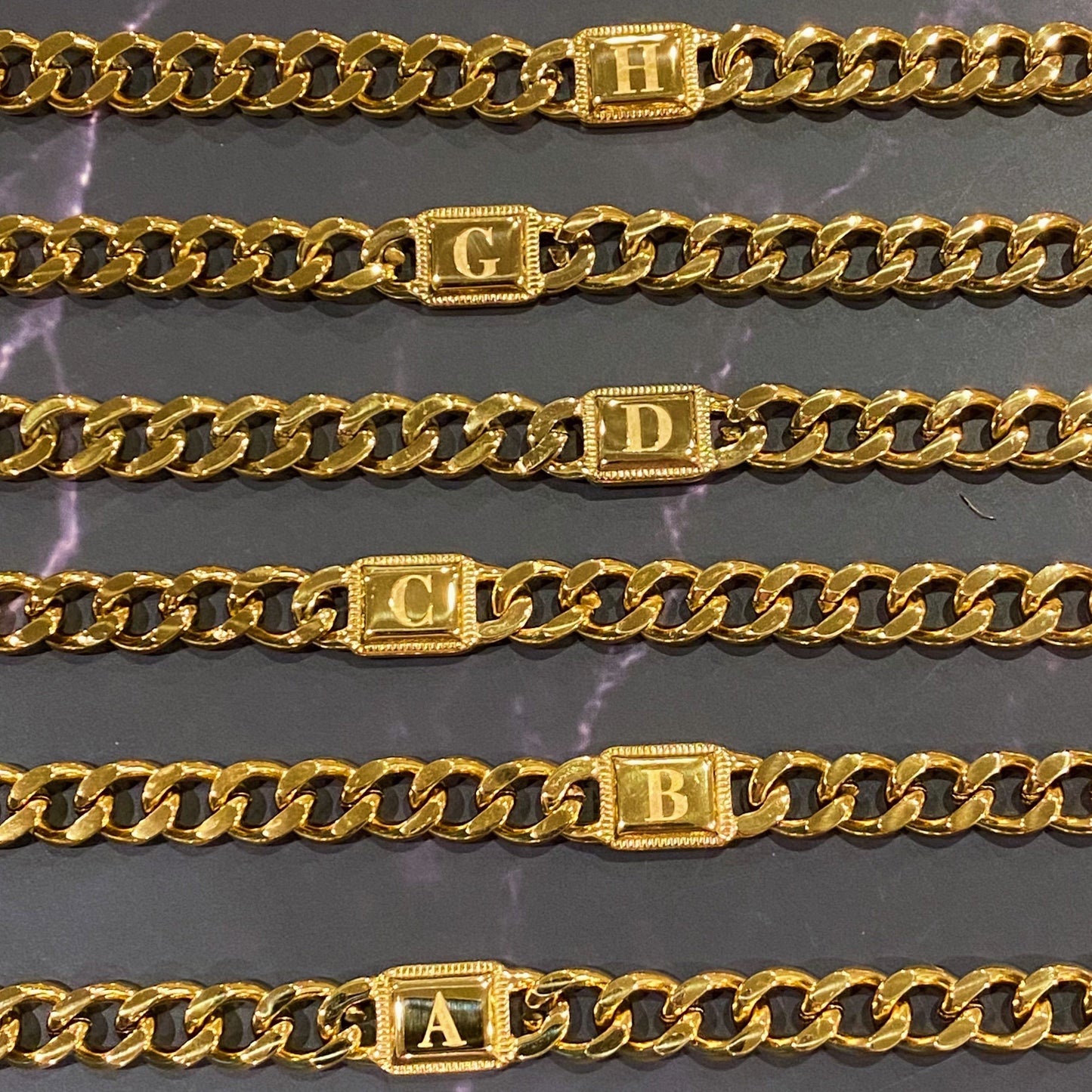 Uptown Cuban Chain Initial Bracelet - RUN THE STREETS COLLABORATIVE