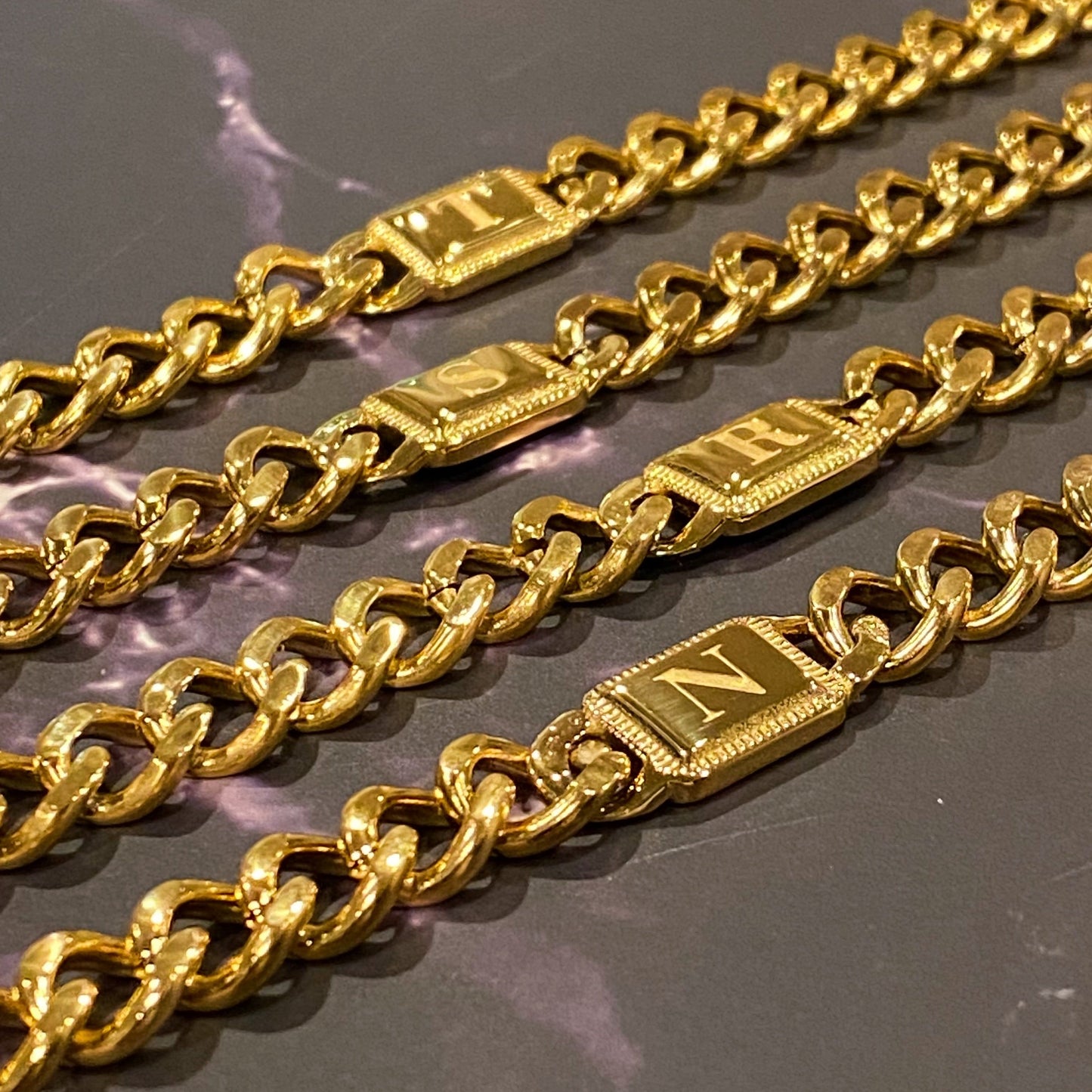 Uptown Cuban Chain Initial Bracelet - RUN THE STREETS COLLABORATIVE