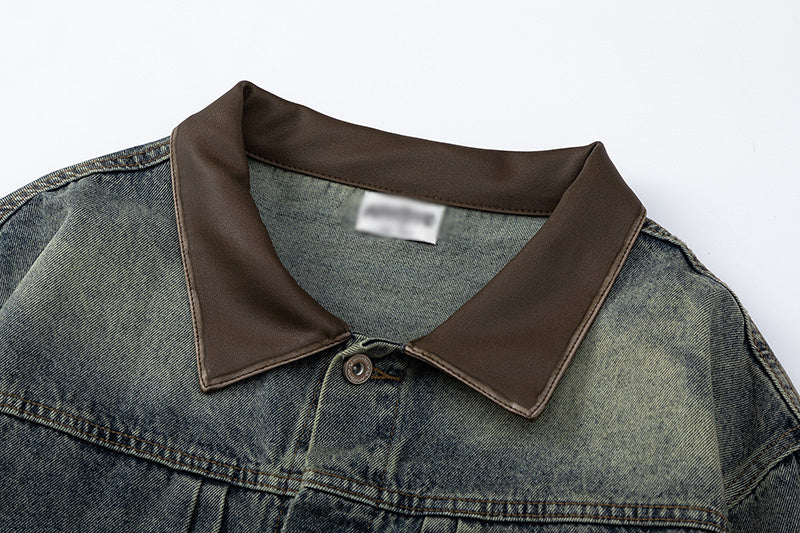 Distressed Denim Trucker Jacket