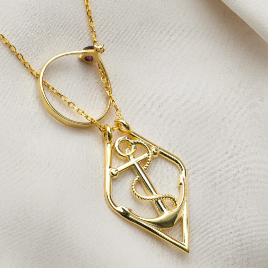 Anchor Ring Holder Necklace - RUN THE STREETS COLLABORATIVE