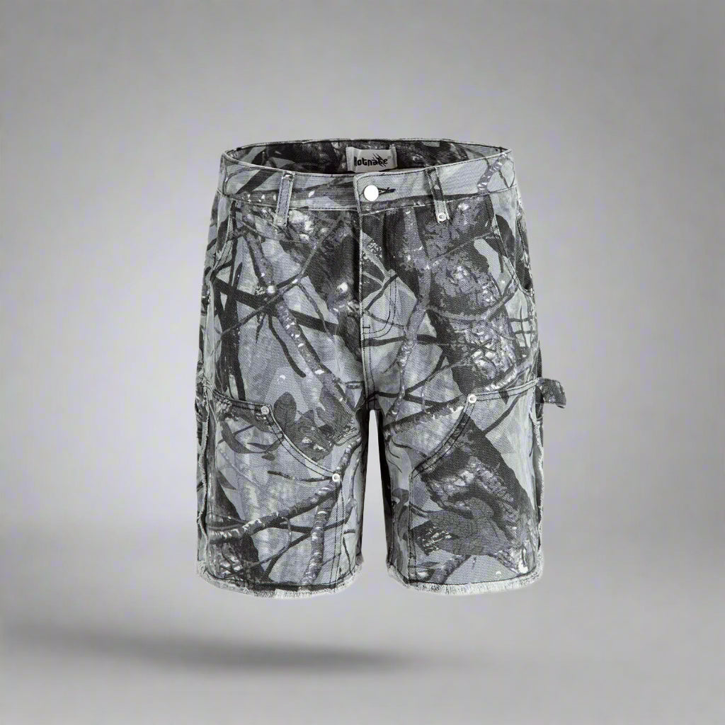 Street Shadows Camo Denim Shorts - RUN THE STREETS COLLABORATIVE