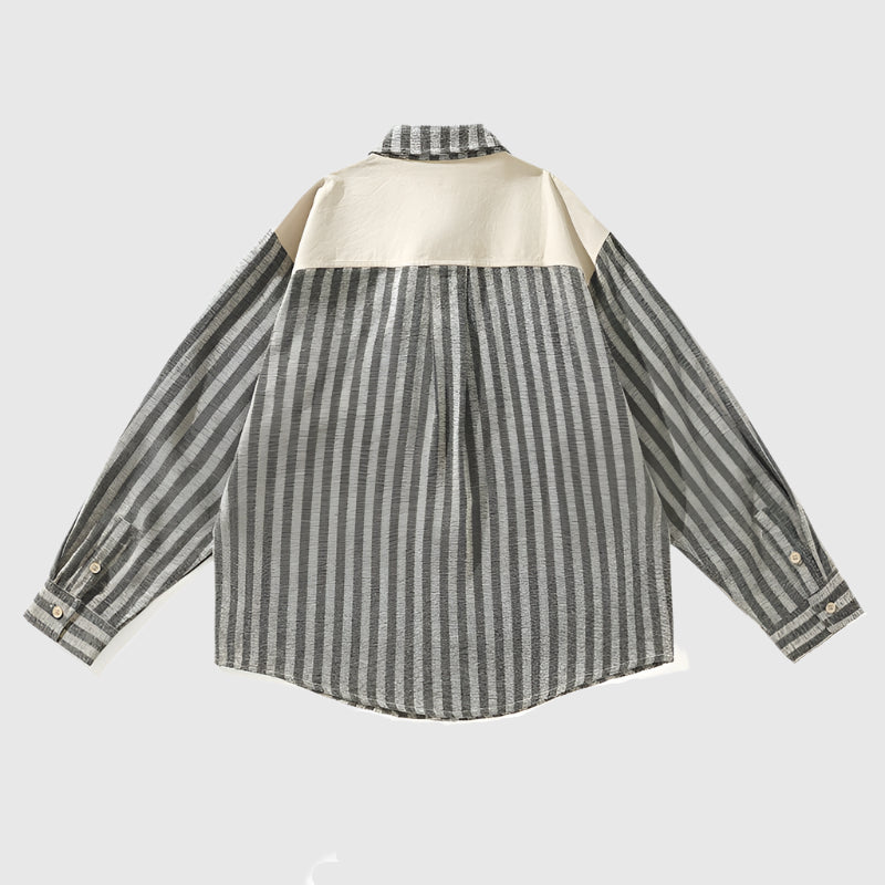 Striped Layered Vest Over Shirt - RUN THE STREETS COLLABORATIVE