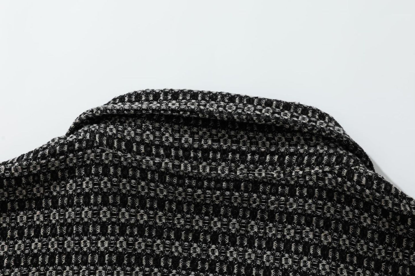 Micro-Pattern Camp-Collar Shirt (Short Sleeve)