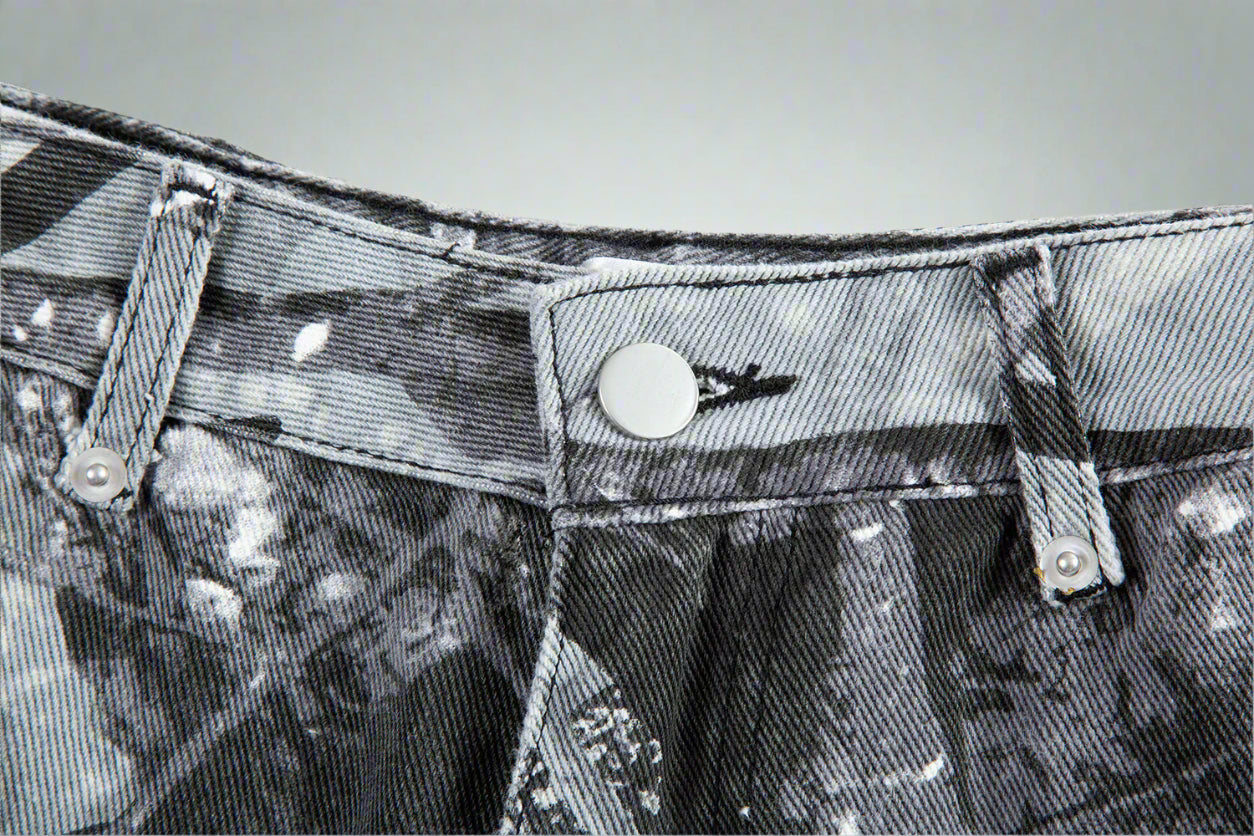 Street Shadows Camo Denim Shorts - RUN THE STREETS COLLABORATIVE