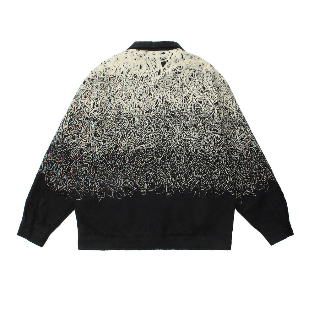 Gradient Embroidered Corduroy Overshirt