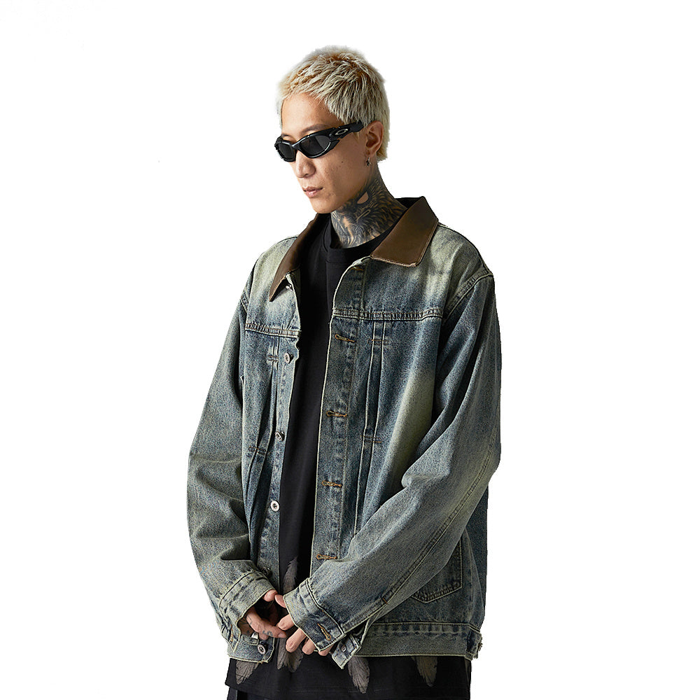 Distressed Denim Trucker Jacket