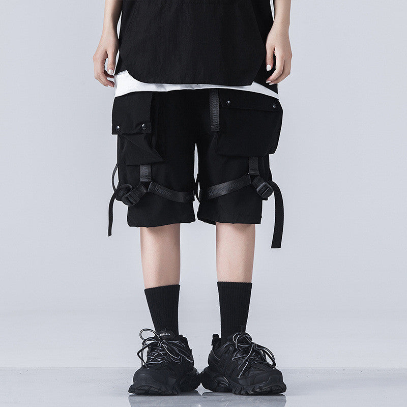 Hui Tian Gong Ye All-Black Cargo Shorts - RUN THE STREETS COLLABORATIVE