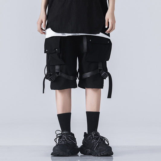 Hui Tian Gong Ye All-Black Cargo Shorts - RUN THE STREETS COLLABORATIVE