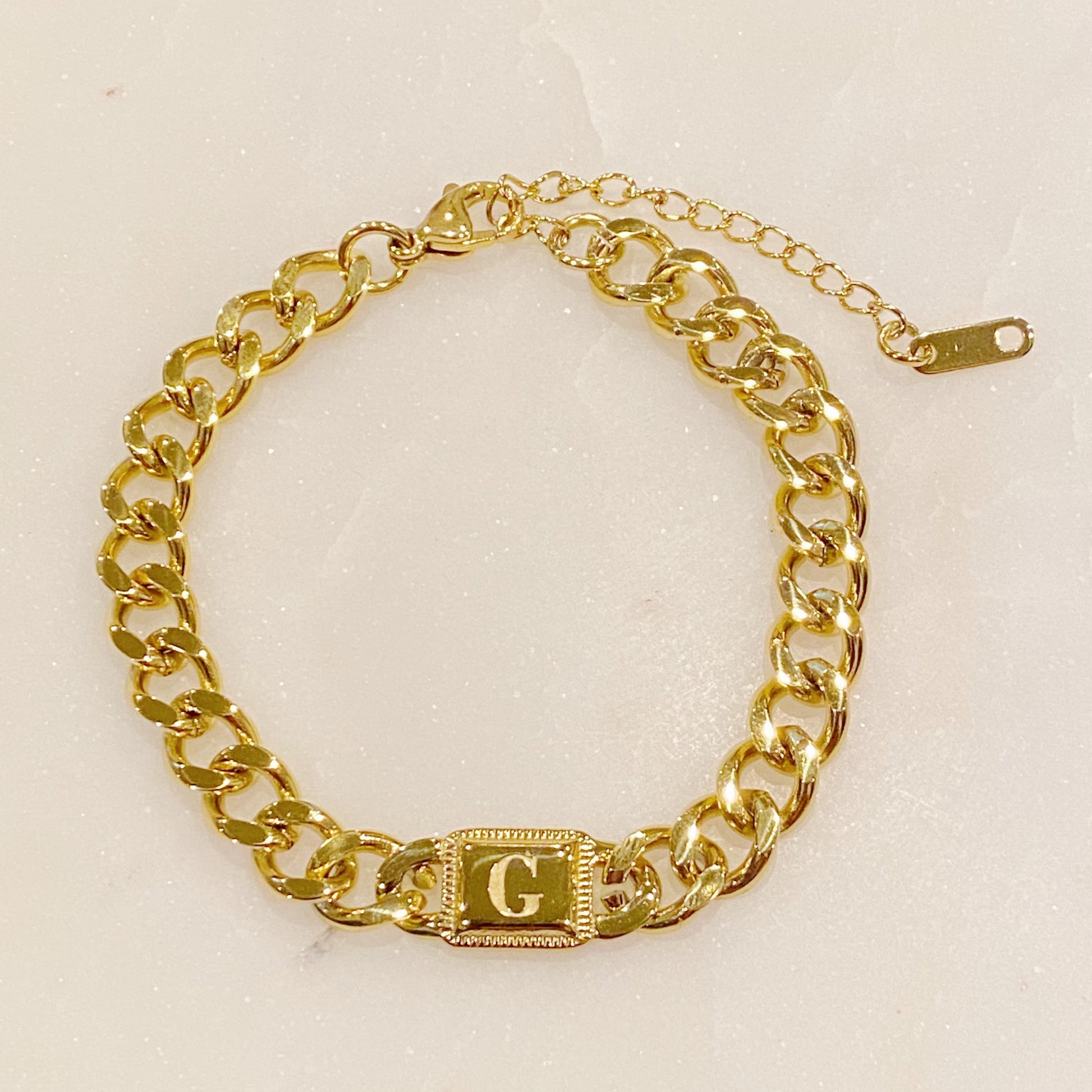 Uptown Cuban Chain Initial Bracelet - RUN THE STREETS COLLABORATIVE
