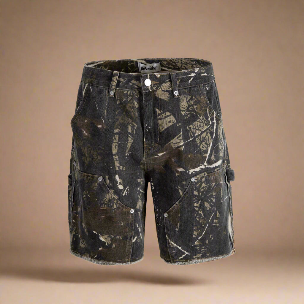 Street Shadows Camo Denim Shorts - RUN THE STREETS COLLABORATIVE
