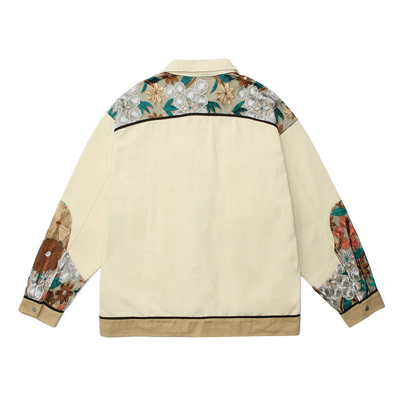 Embroidered Floral Panel Jacket