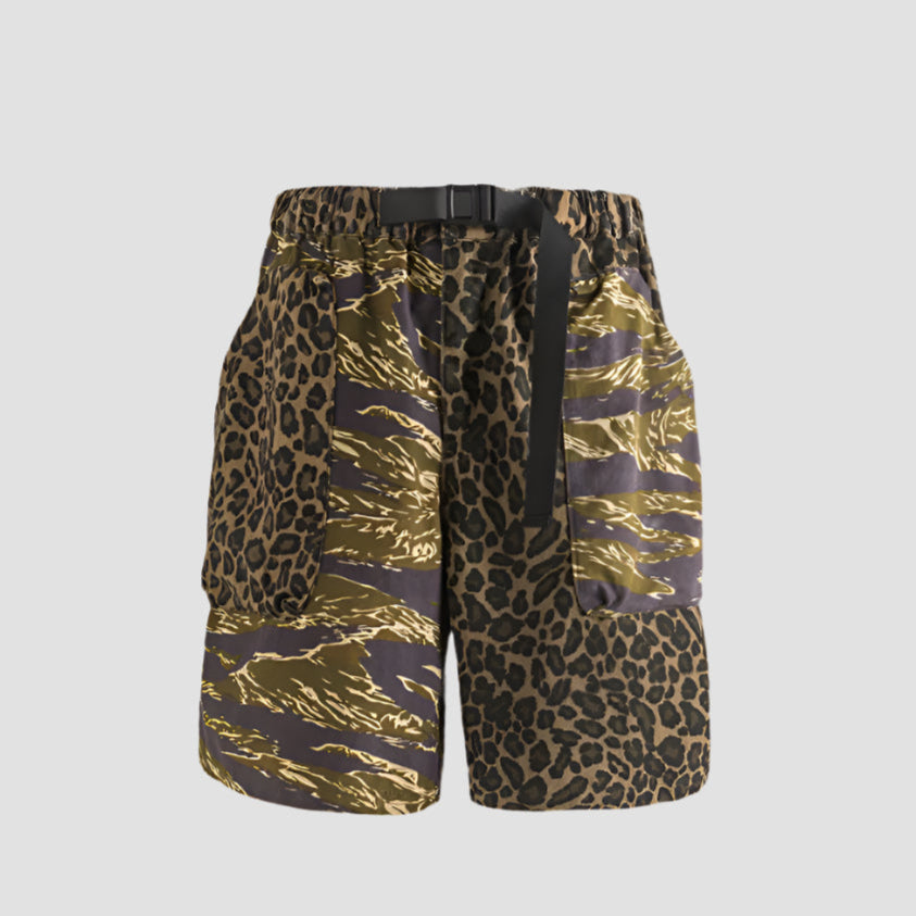 Camo Leopard Print Cargo Shorts - RUN THE STREETS COLLABORATIVE