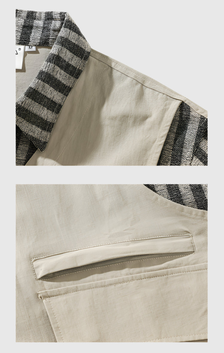 Striped Layered Vest Over Shirt - RUN THE STREETS COLLABORATIVE