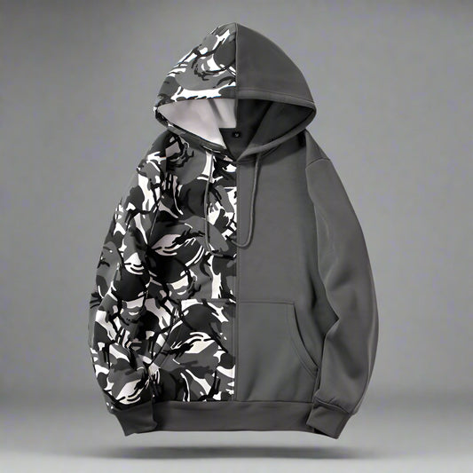 Split Camo Panel Hoodie - RUN THE STREETS COLLABORATIVE