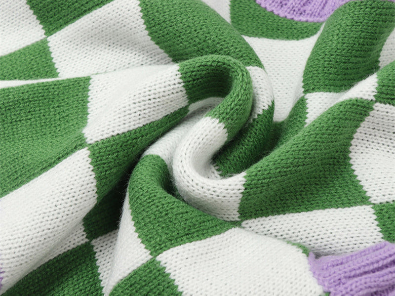 Checkerboard Knit Vest - RUN THE STREETS COLLABORATIVE