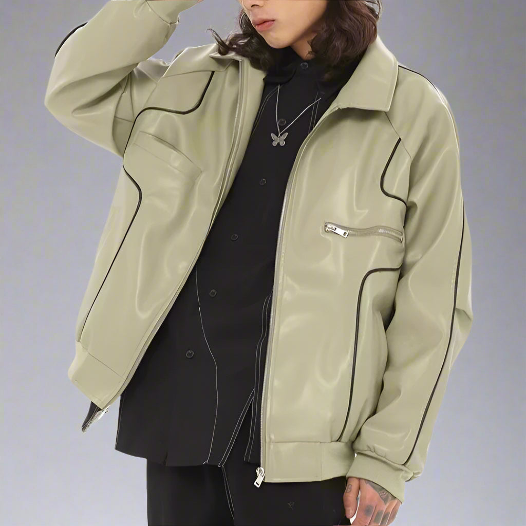 Faux Leather Zip Jacket - RUN THE STREETS COLLABORATIVE