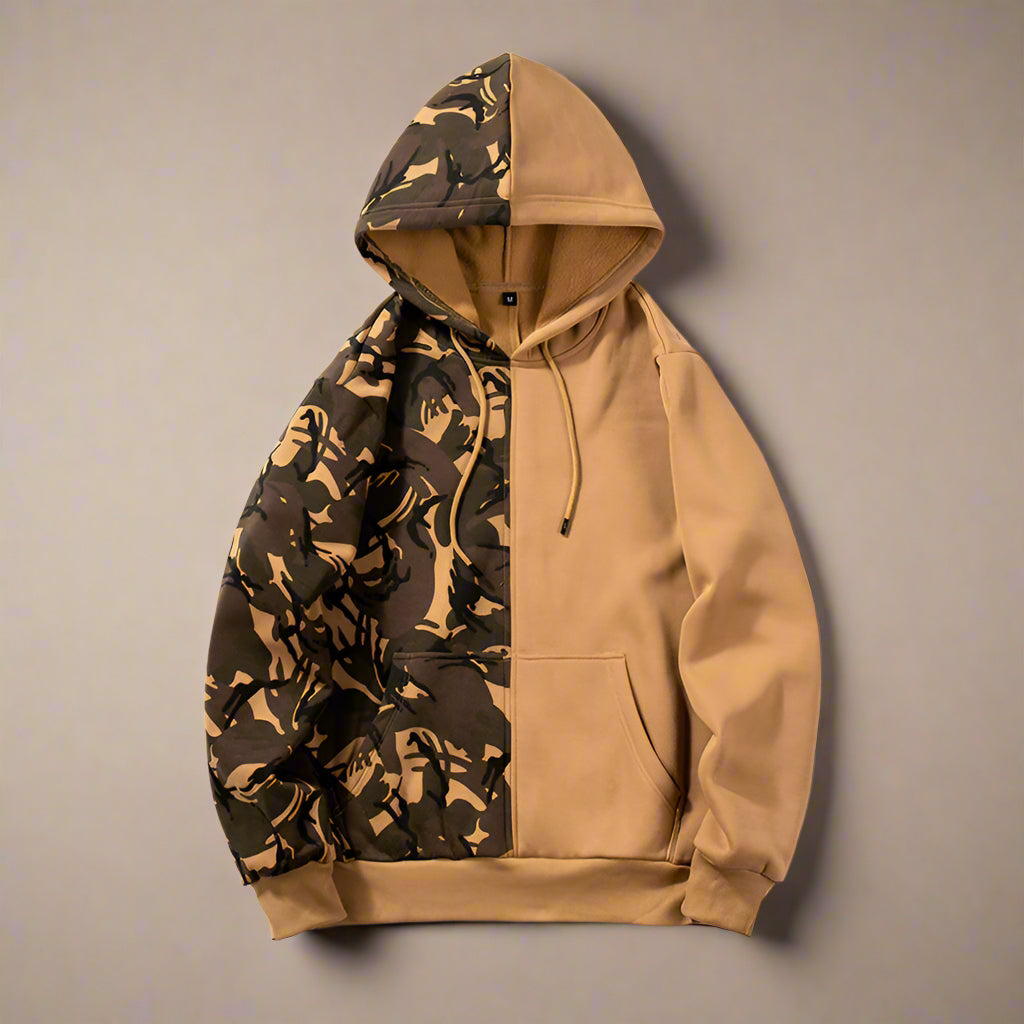 Split Camo Panel Hoodie - RUN THE STREETS COLLABORATIVE