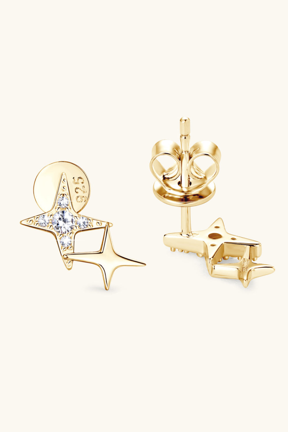 Moissanite 925 Sterling Silver Star Shape Earrings - RUN THE STREETS COLLABORATIVE