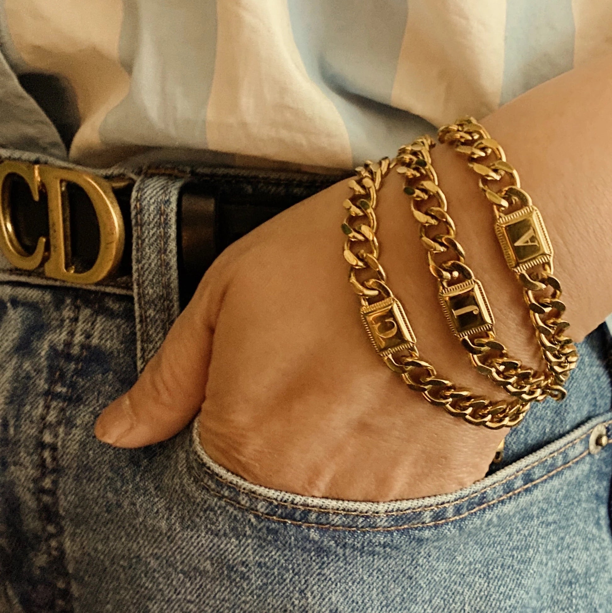 Uptown Cuban Chain Initial Bracelet - RUN THE STREETS COLLABORATIVE