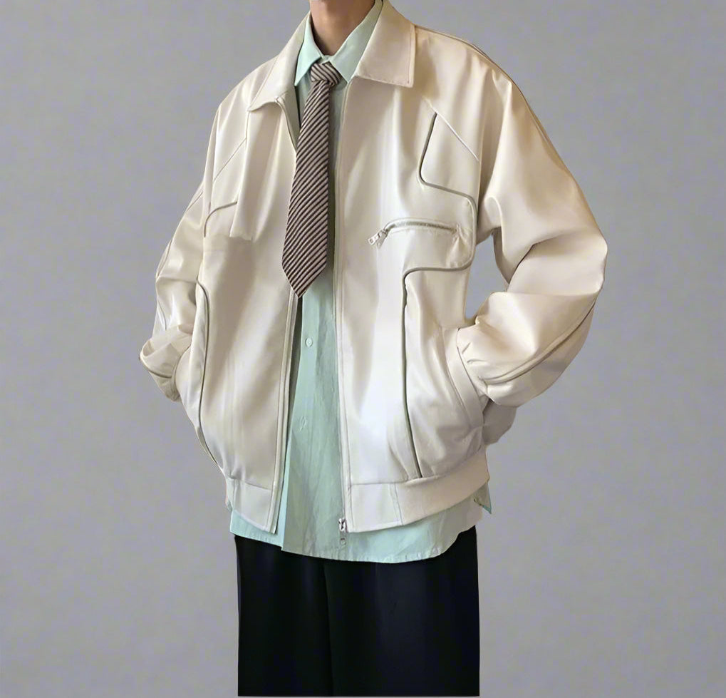 Faux Leather Zip Jacket - RUN THE STREETS COLLABORATIVE