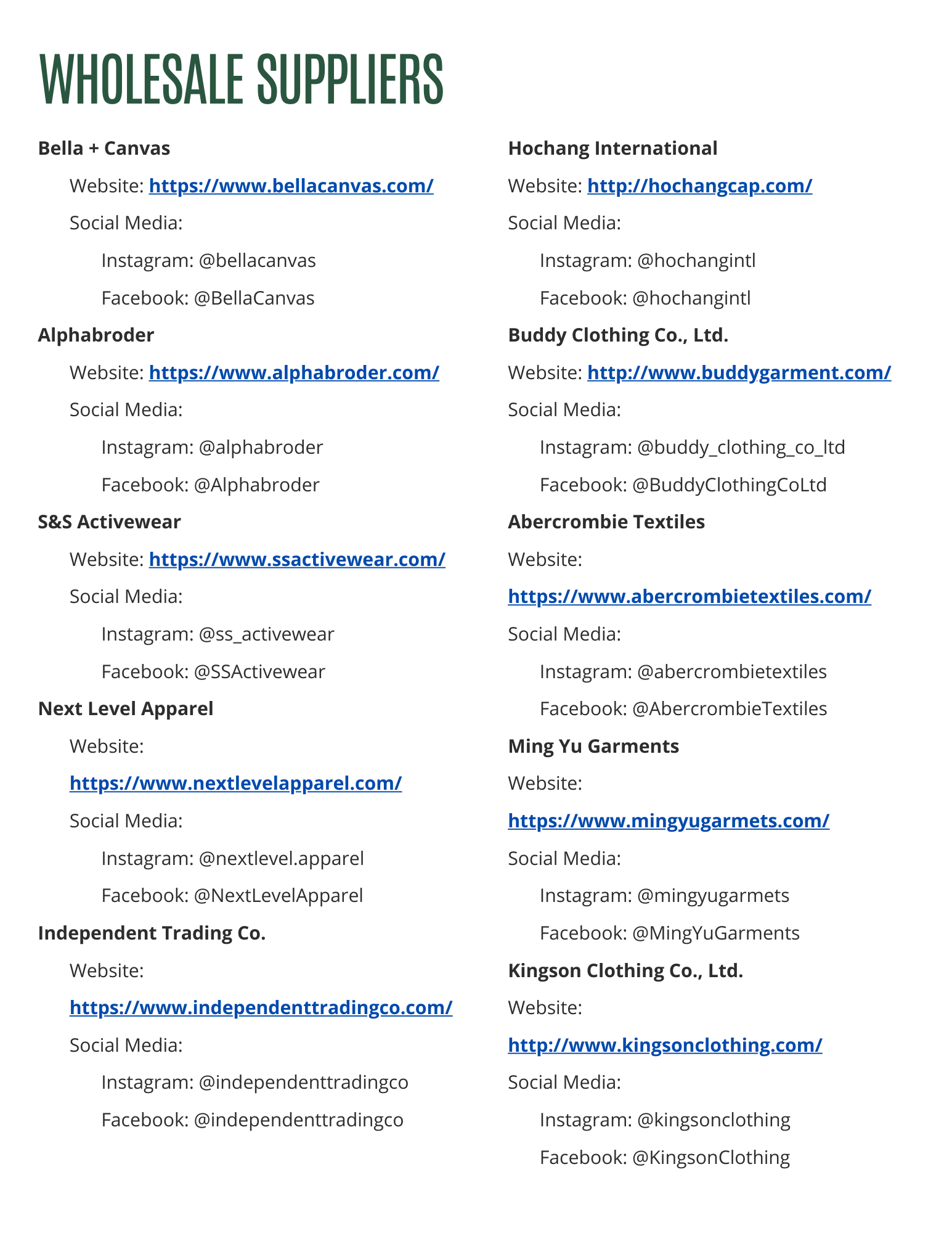 Top 100 Print on Demand (POD), Wholesale, and Global Suppliers List (Hyperlinked) - RTS Collaborative