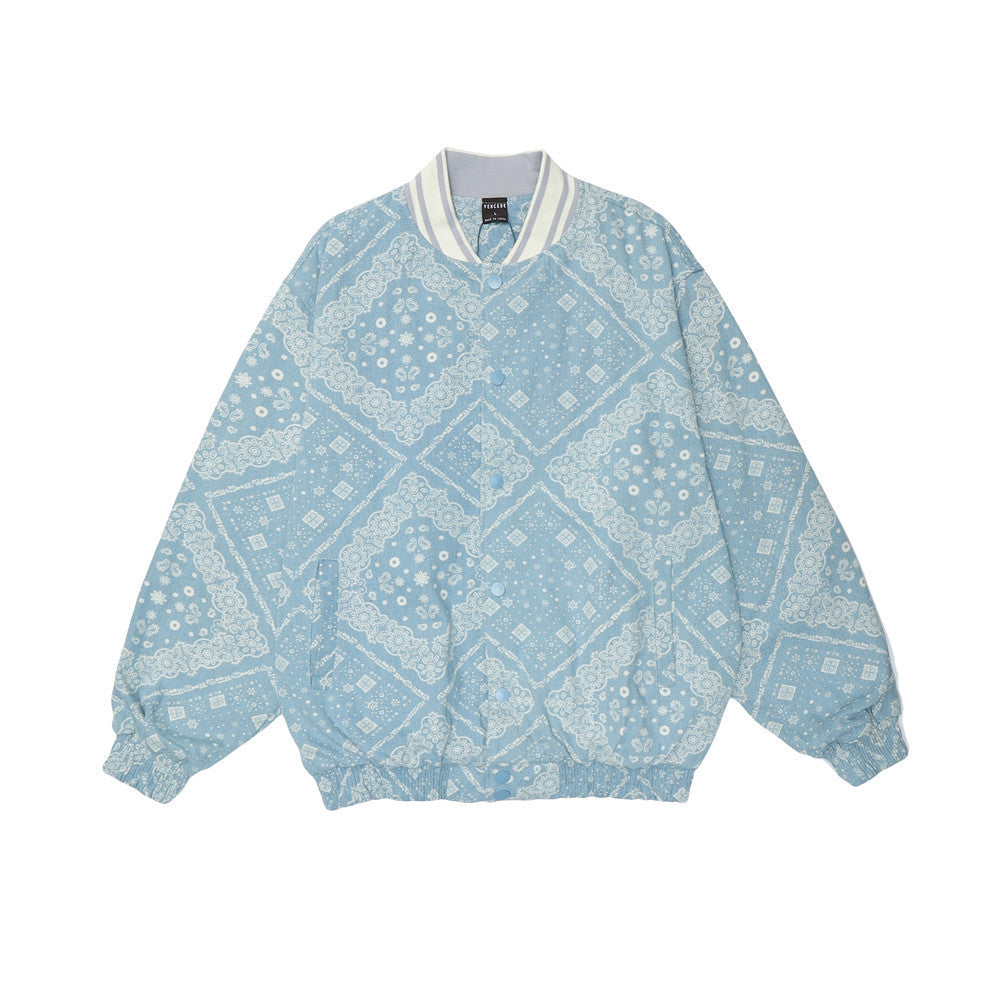 Bandana Denim Varsity Jacket