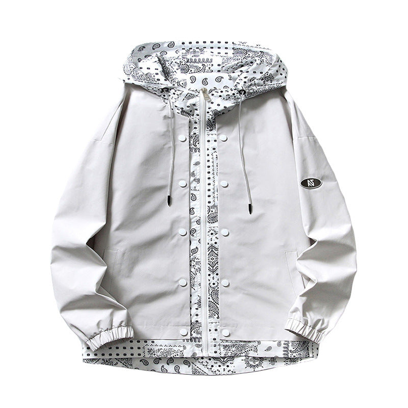 Bandana-Lined Hooded Windbreaker