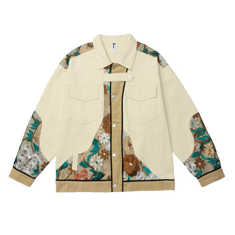 Embroidered Floral Panel Jacket