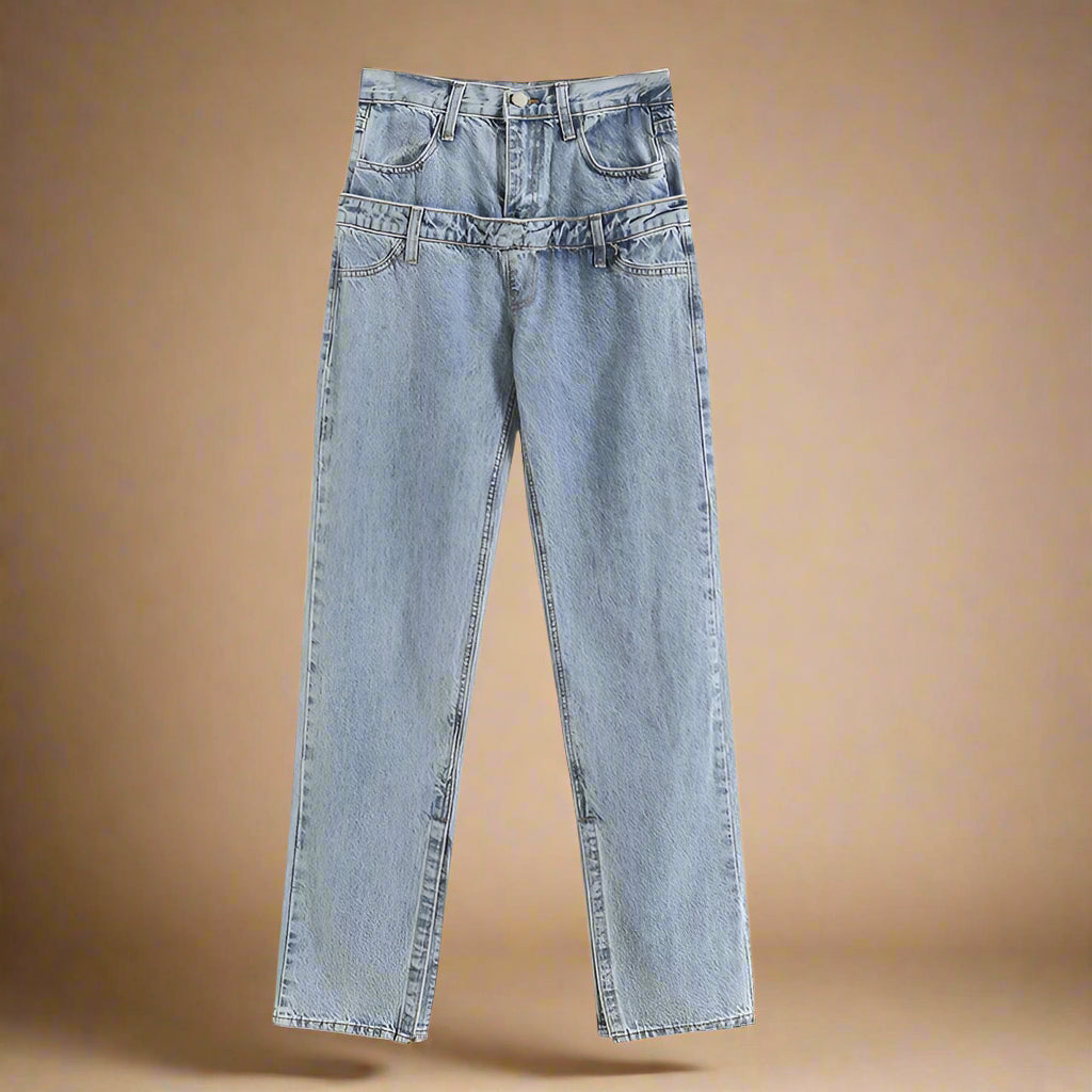 High Waist Straight Jeans - RUN THE STREETS COLLABORATIVE