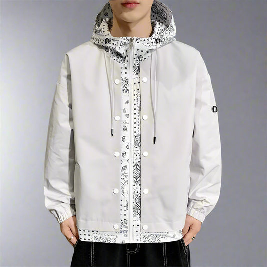 Bandana-Lined Hooded Windbreaker