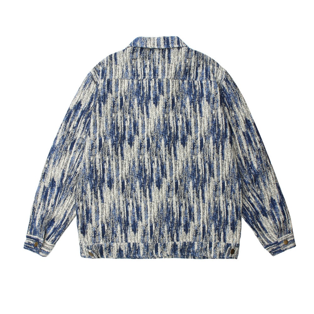 Painterly Striated Jacquard Overshirt