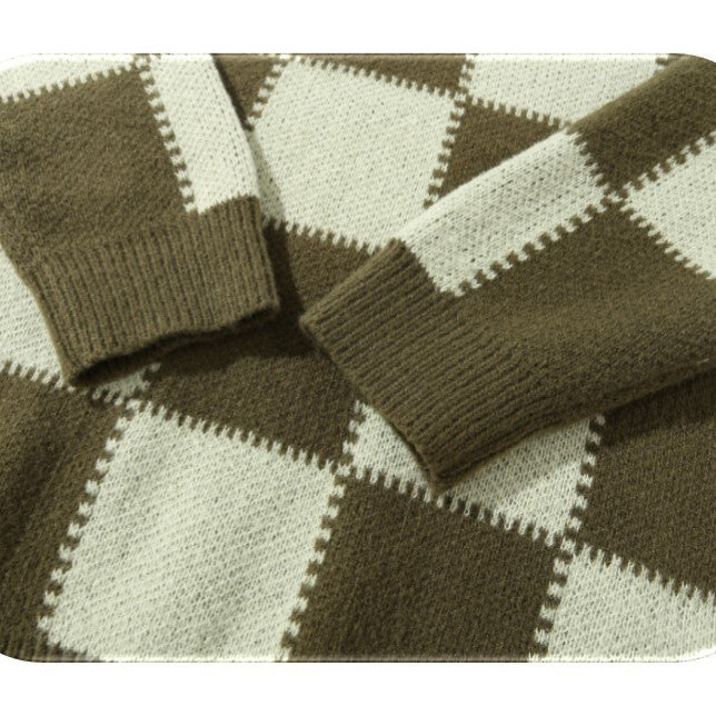 Vintage Knit Checker Sweater - RUN THE STREETS COLLABORATIVE