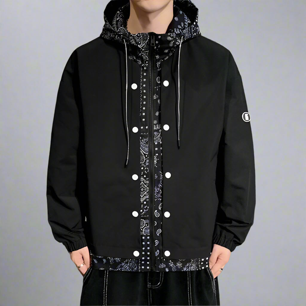 Bandana-Lined Hooded Windbreaker