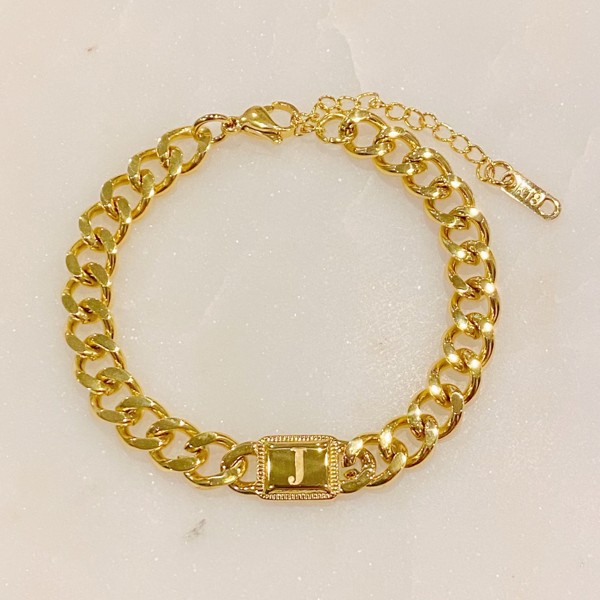 Uptown Cuban Chain Initial Bracelet - RUN THE STREETS COLLABORATIVE