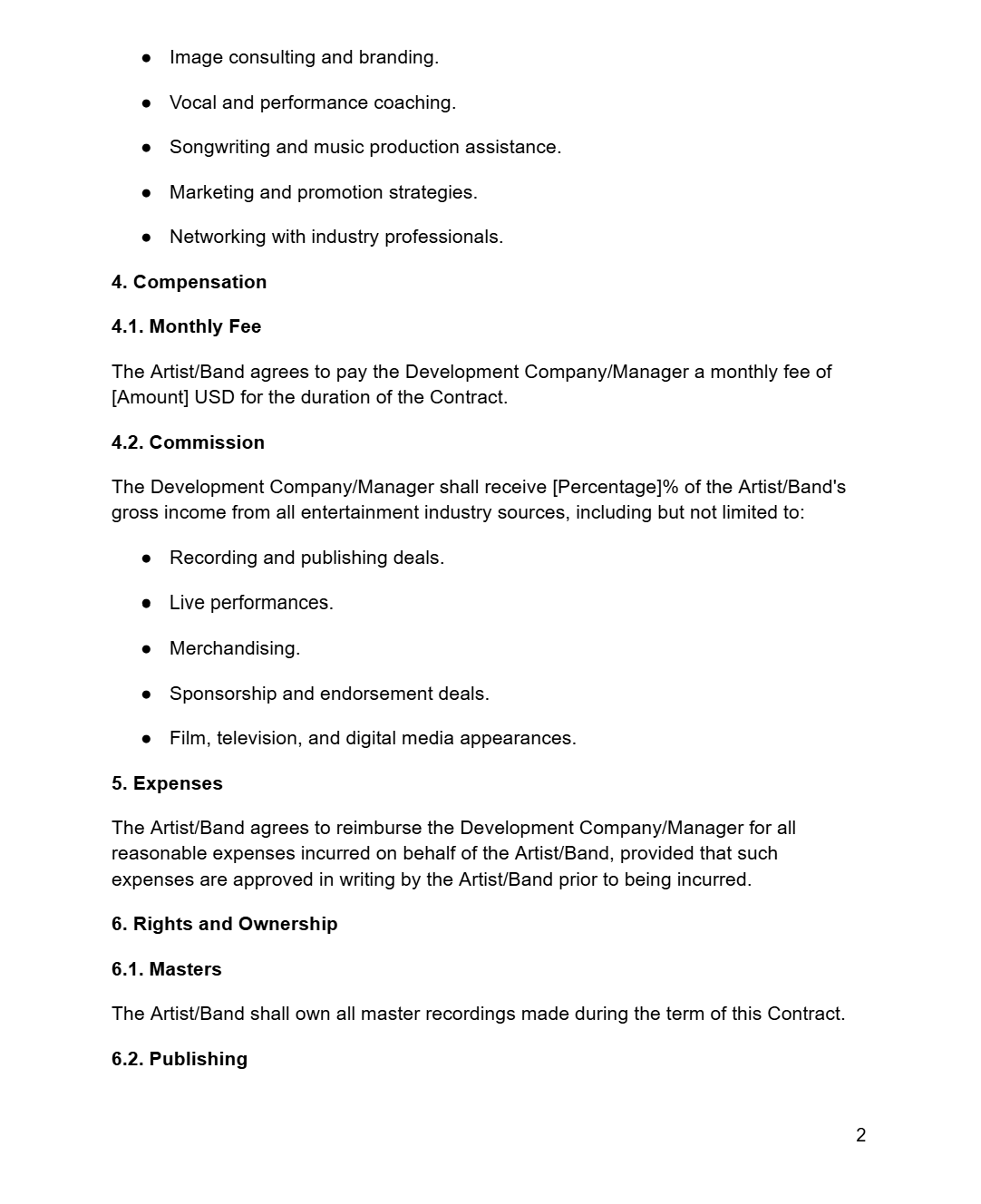 Artist Development Contract - RUN THE STREETS COLLABORATIVE