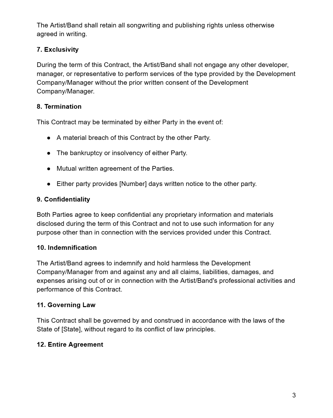 Artist Development Contract - RUN THE STREETS COLLABORATIVE