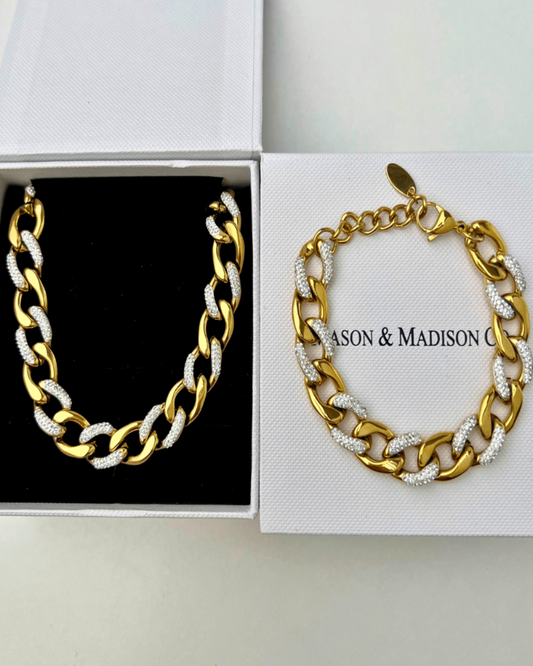 Gold Diamond Chunky Chain Bundle Set - RUN THE STREETS COLLABORATIVE