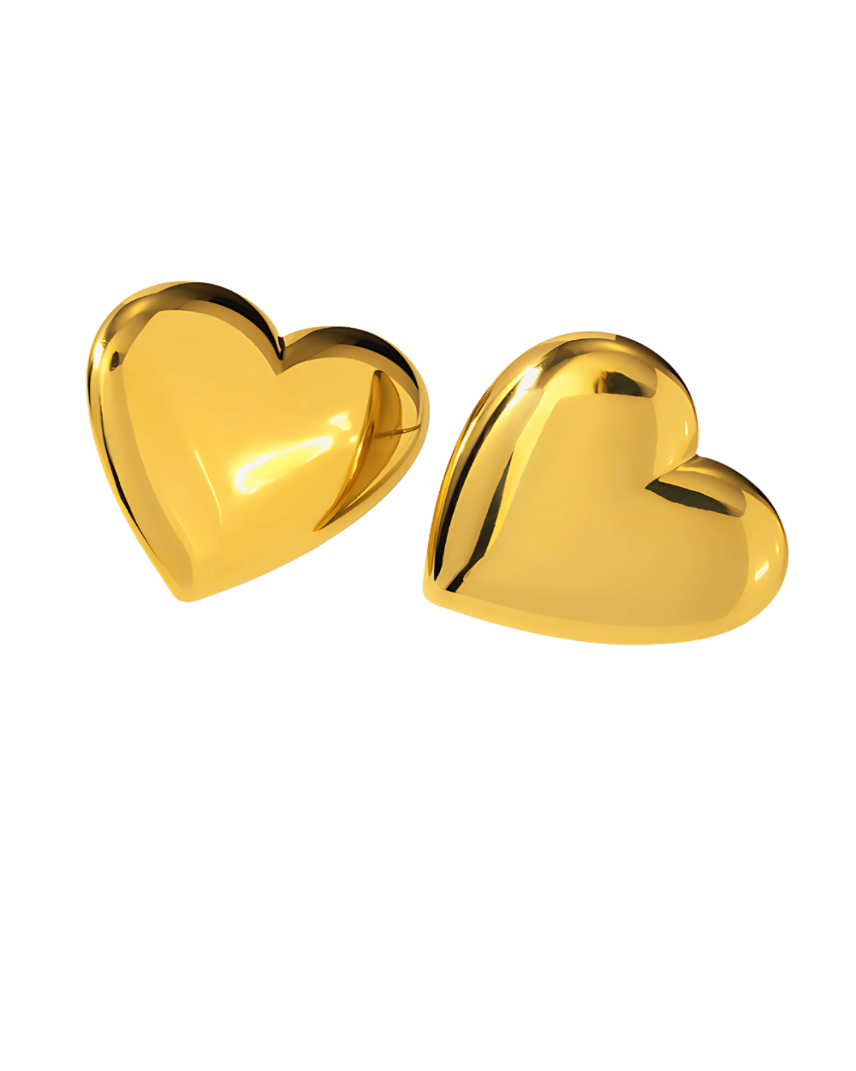 Gold Heart Stud Earrings - RUN THE STREETS COLLABORATIVE