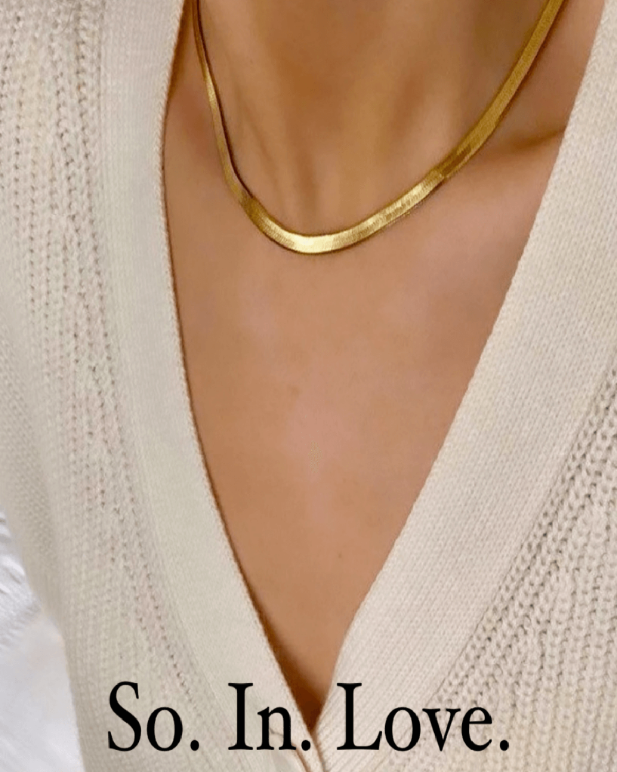 Gold Herringbone Chain Necklace Jewelry - RUN THE STREETS COLLABORATIVE