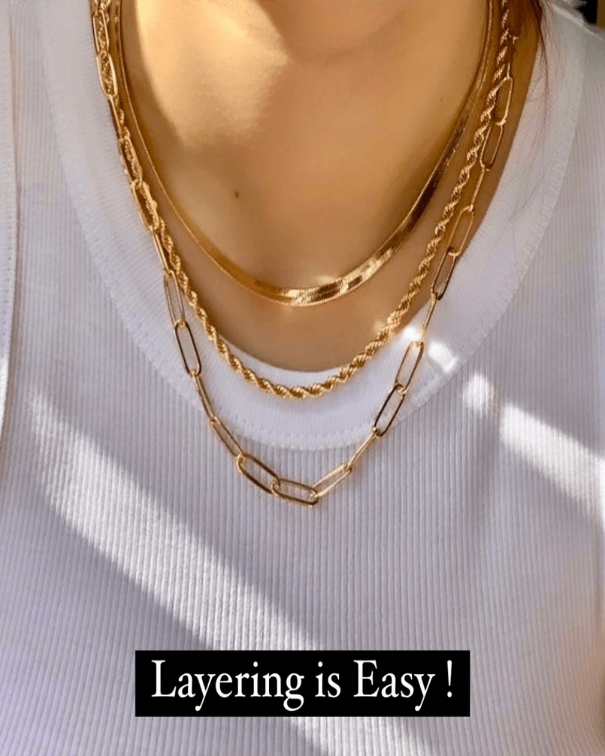 Gold Herringbone Chain Necklace Jewelry - RUN THE STREETS COLLABORATIVE
