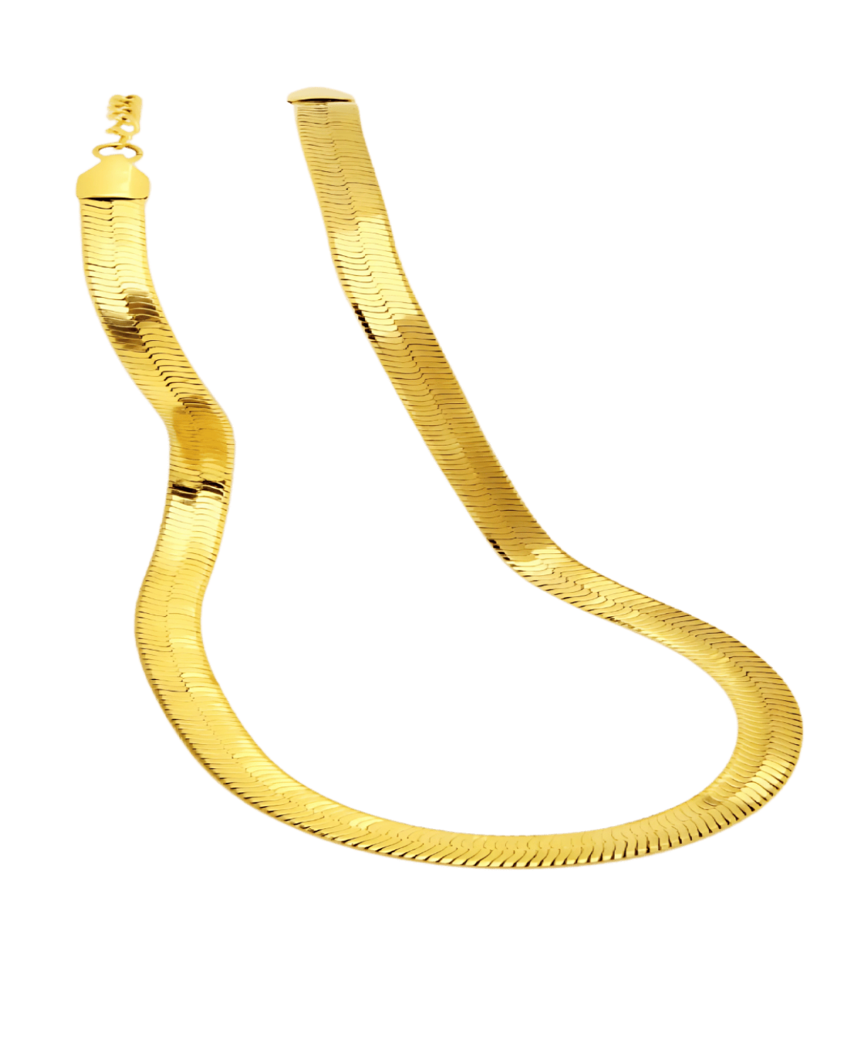 Gold Herringbone Chain Necklace Jewelry - RUN THE STREETS COLLABORATIVE