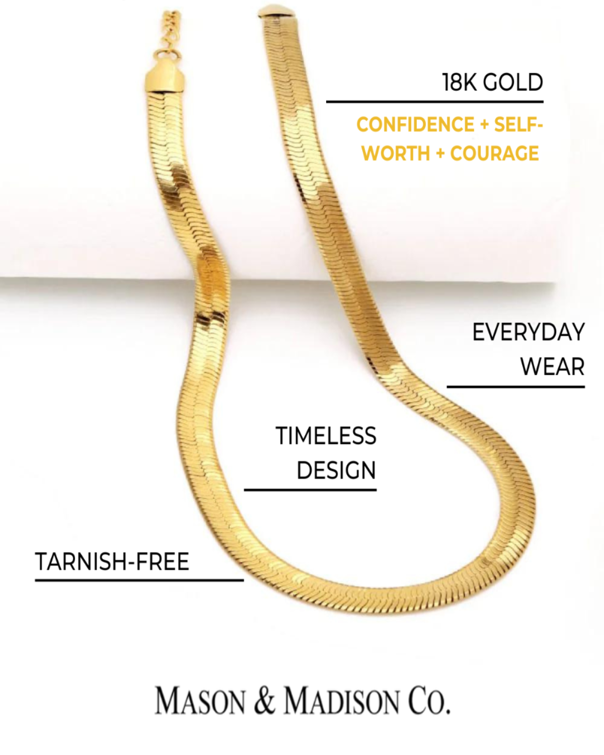 Gold Herringbone Chain + Link Chain Necklace Stack Bundle Jewelry - RUN THE STREETS COLLABORATIVE