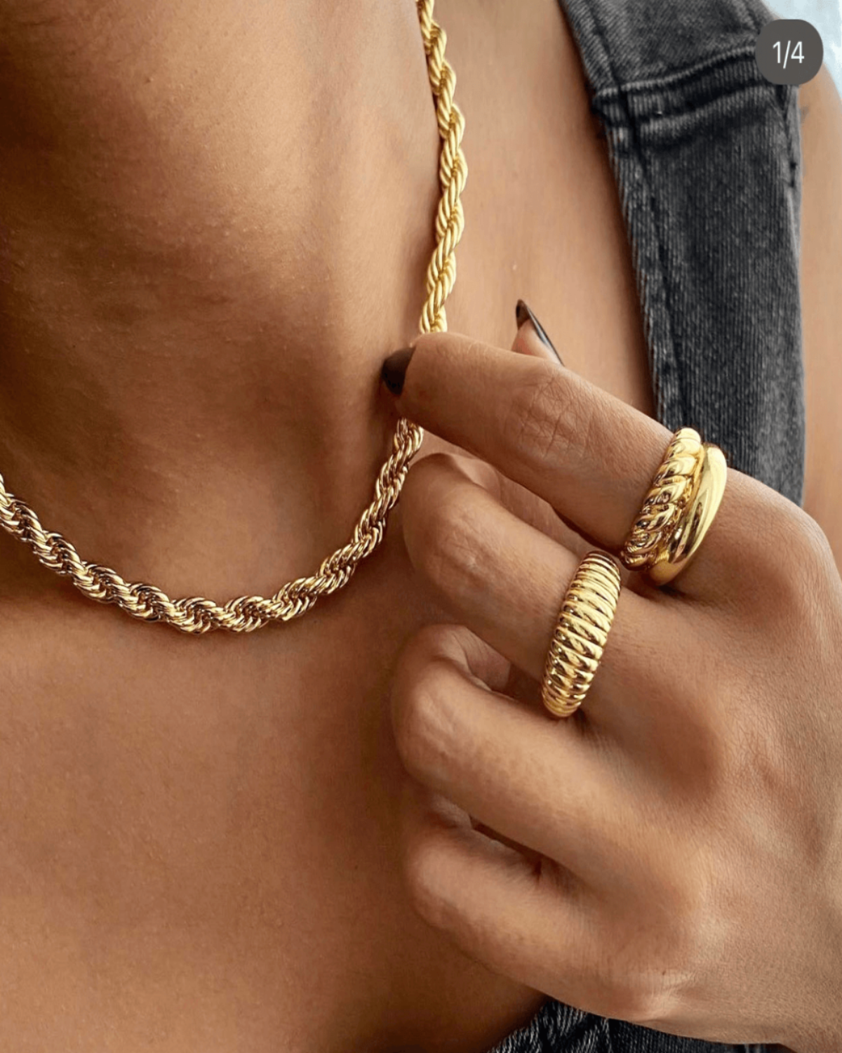 Gold Rope Chain Necklace Bracelet Bundle Set - RUN THE STREETS COLLABORATIVE