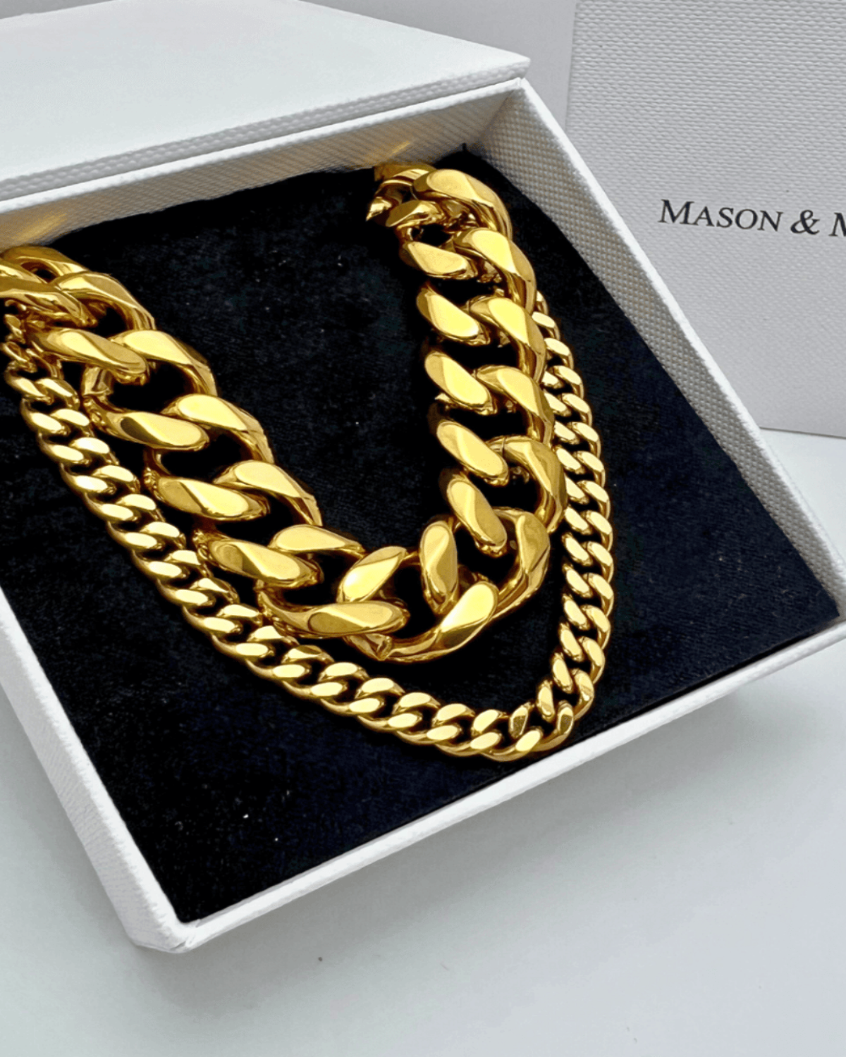 MASON CHUNKY CHAIN™ Gold Necklace + Cable Chain Stack Bundle - RUN THE STREETS COLLABORATIVE